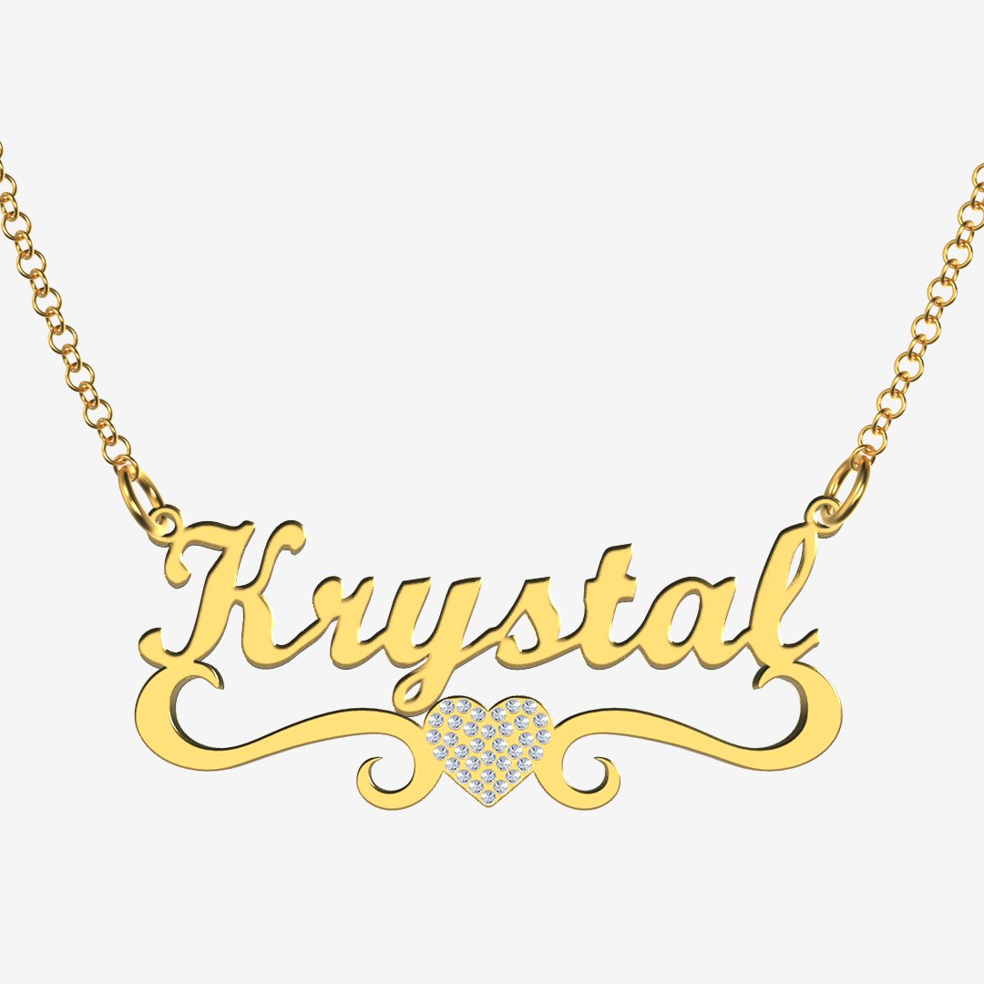 Krystal - Handmade Personalized heart Style Name Necklace