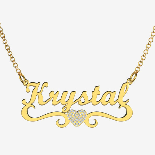 Krystal - Handmade Personalized heart Style Name Necklace