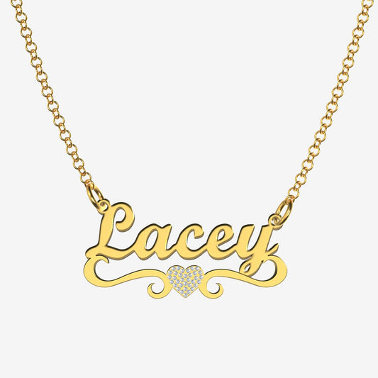 Lacey - Handmade Personalized heart Style Name Necklace