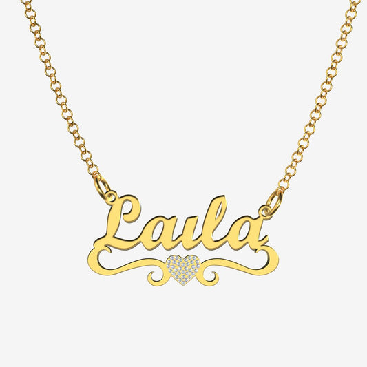 Laila - Handmade Personalized heart Style Name Necklace