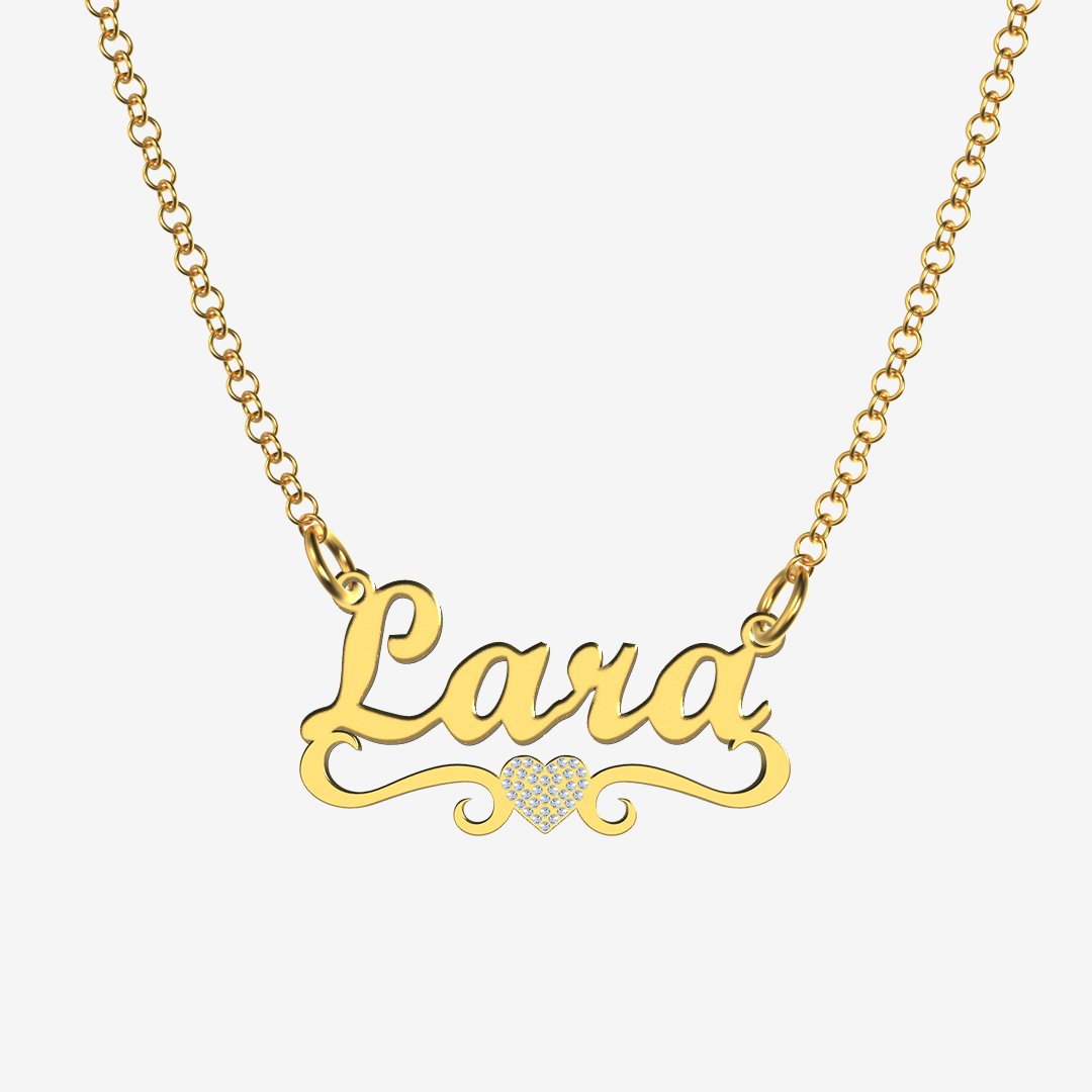 Lara - Handmade Personalized heart Style Name Necklace