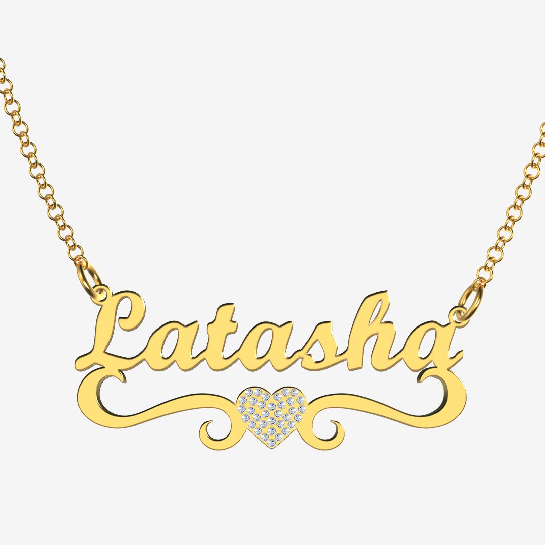 Latasha - Handmade Personalized heart Style Name Necklace