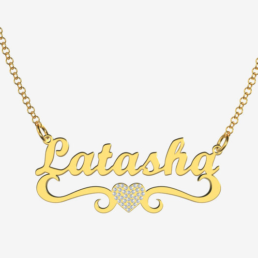 Latasha - Handmade Personalized heart Style Name Necklace