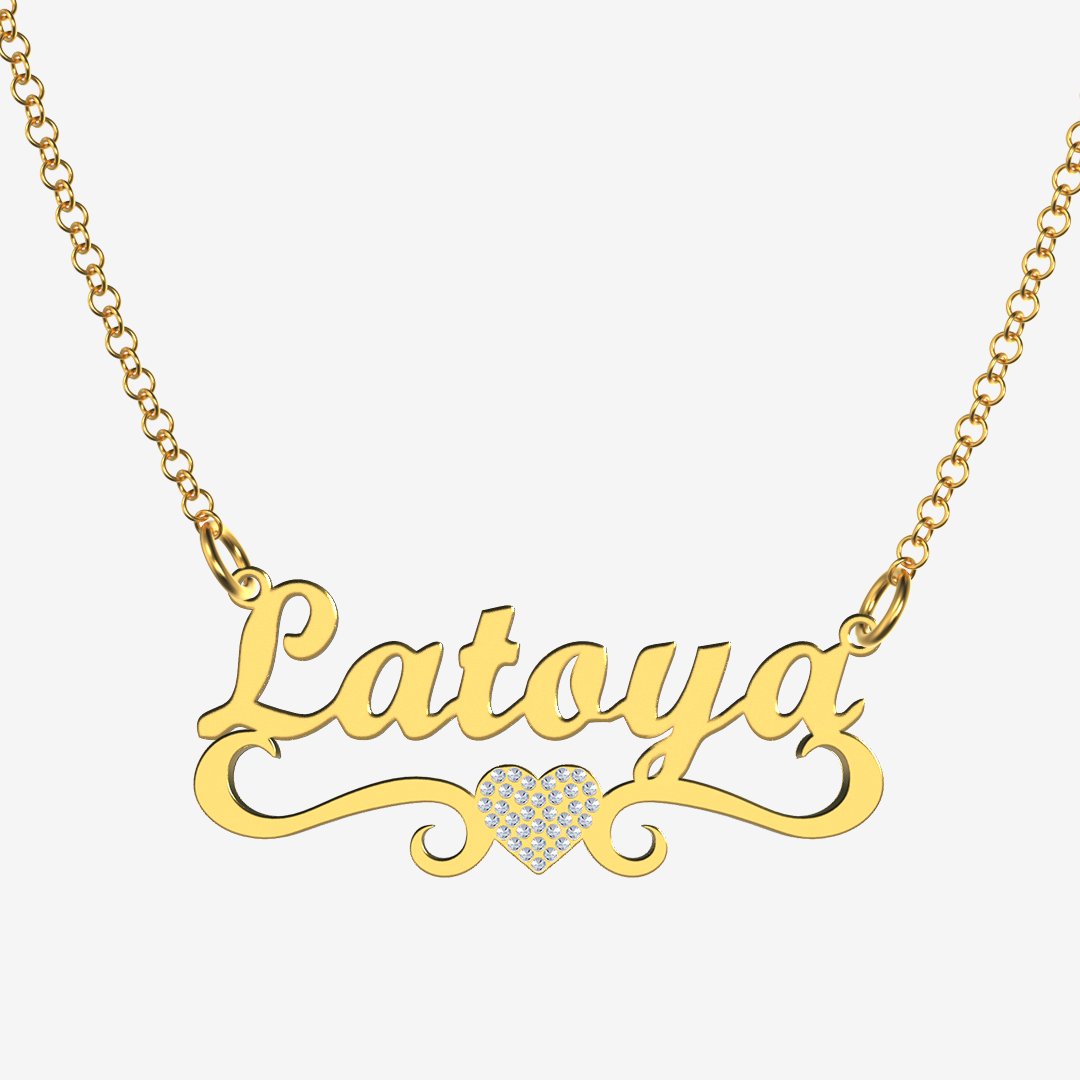 Latoya - Handmade Personalized heart Style Name Necklace