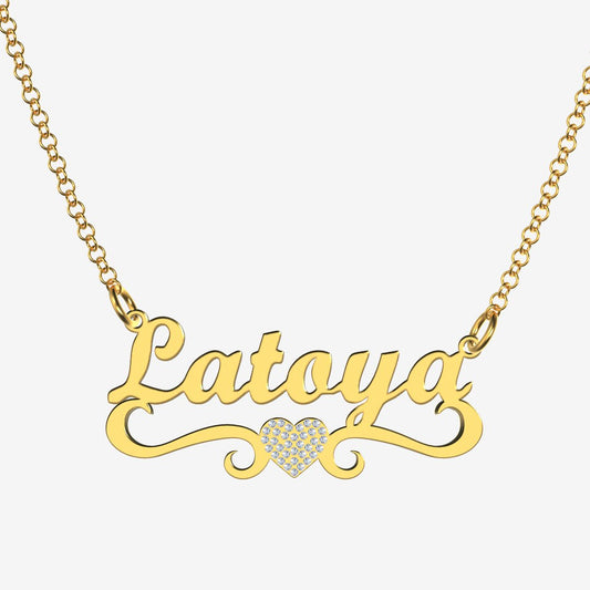 Latoya - Handmade Personalized heart Style Name Necklace