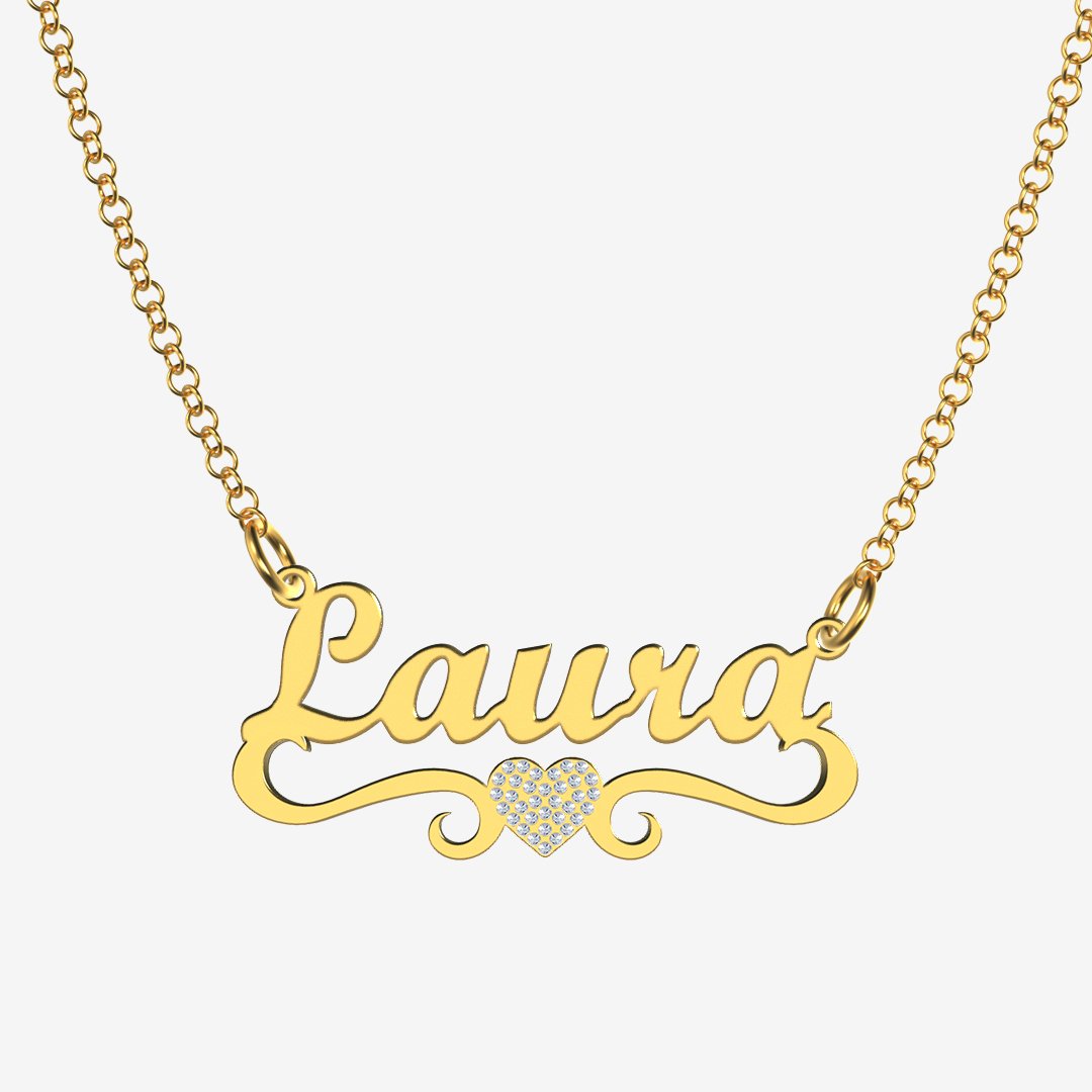 Laura - Handmade Personalized heart Style Name Necklace