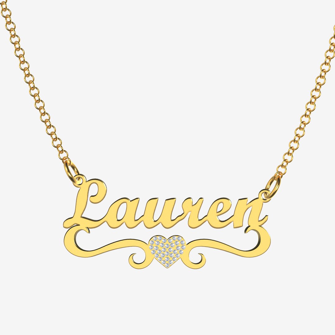 Lauren - Handmade Personalized heart Style Name Necklace