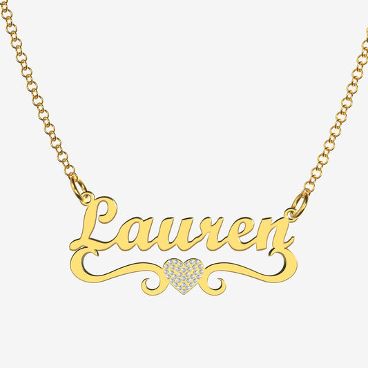 Lauren - Handmade Personalized heart Style Name Necklace