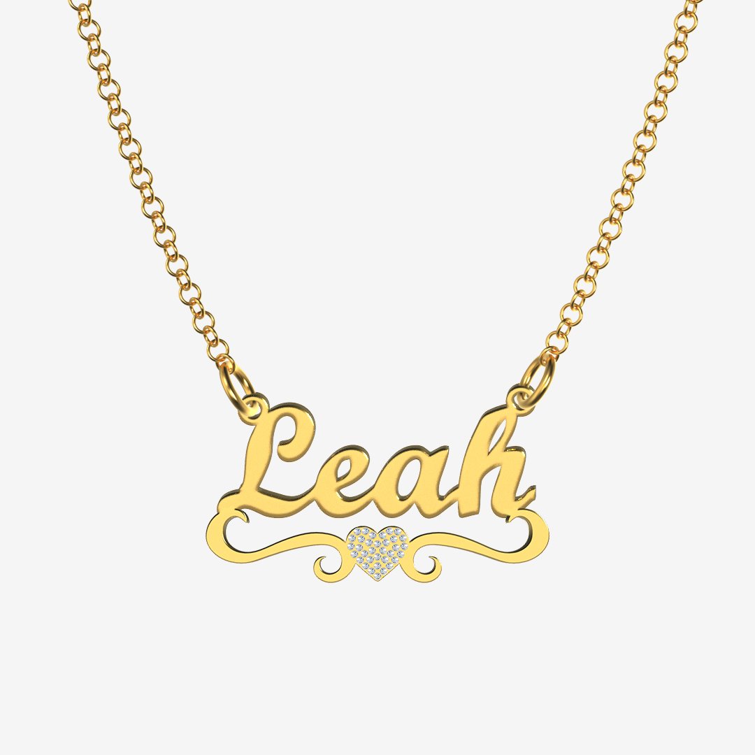 Leah - Handmade Personalized heart Style Name Necklace