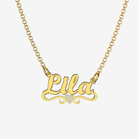 Lila - Handmade Personalized heart Style Name Necklace