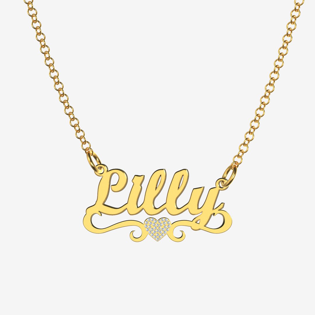 Lilly - Handmade Personalized heart Style Name Necklace