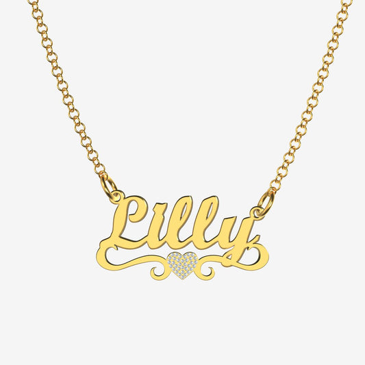 Lilly - Handmade Personalized heart Style Name Necklace