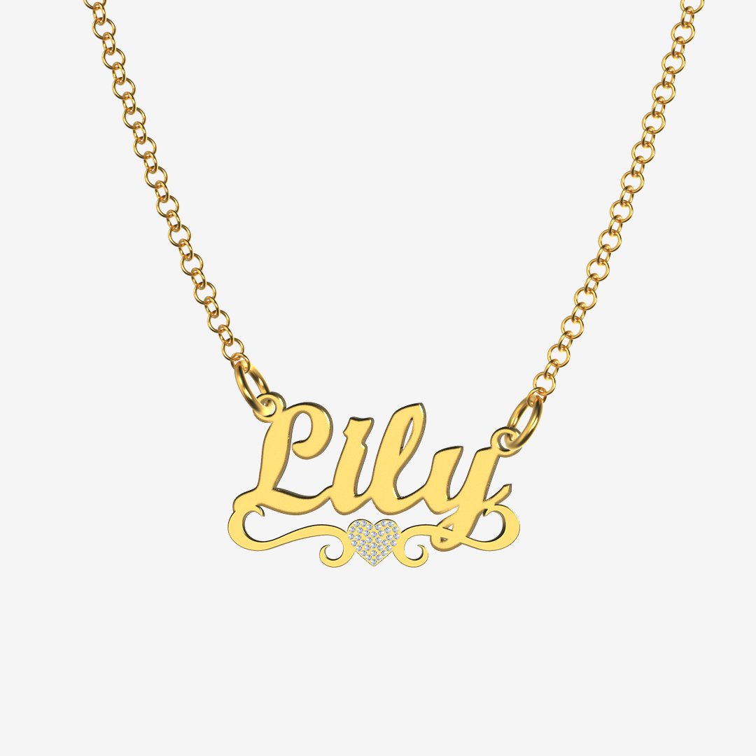 Lily - Handmade Personalized heart Style Name Necklace