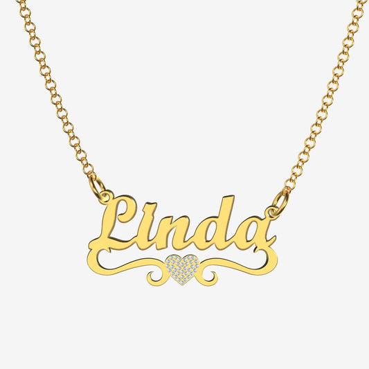 Linda - Handmade Personalized heart Style Name Necklace