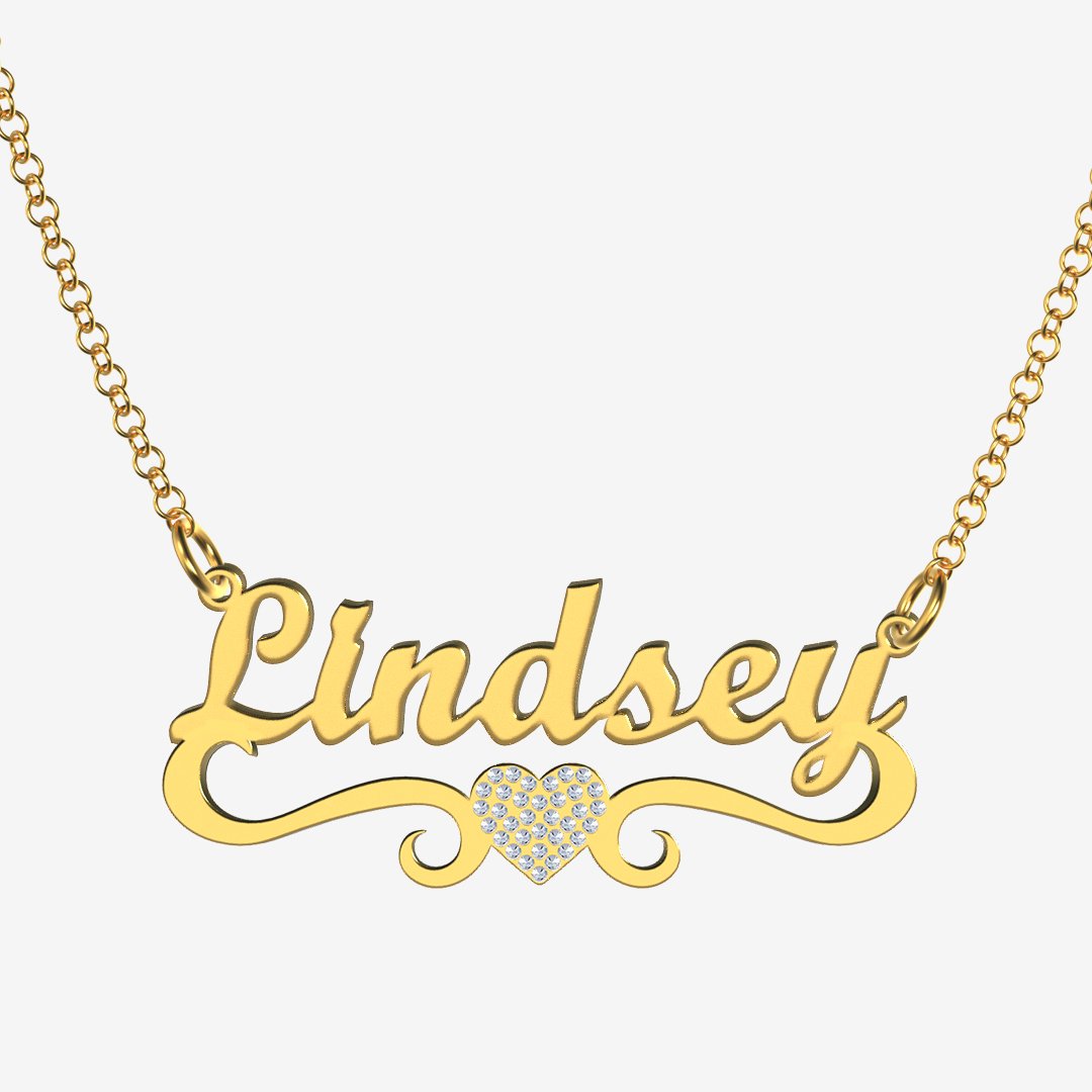 Lindsey - Handmade Personalized heart Style Name Necklace