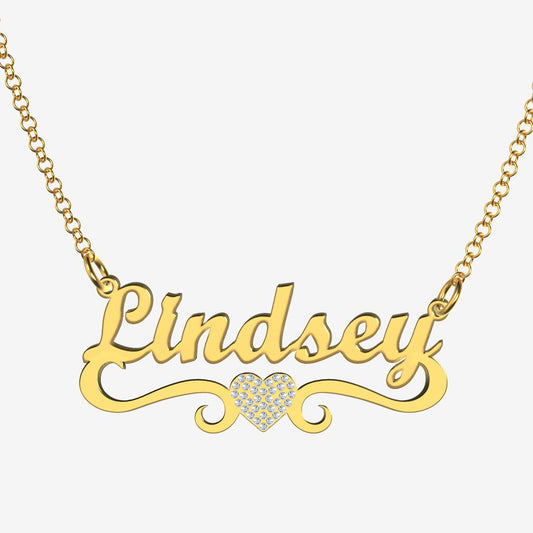 Lindsey - Handmade Personalized heart Style Name Necklace