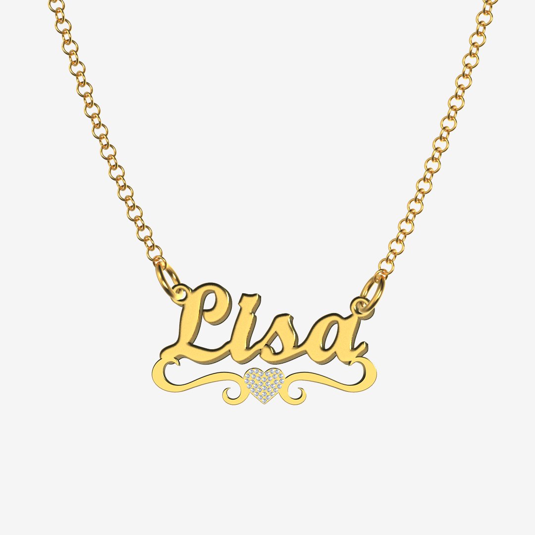 Lisa - Handmade Personalized heart Style Name Necklace