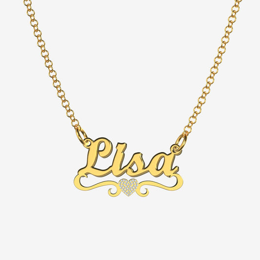 Lisa - Handmade Personalized heart Style Name Necklace