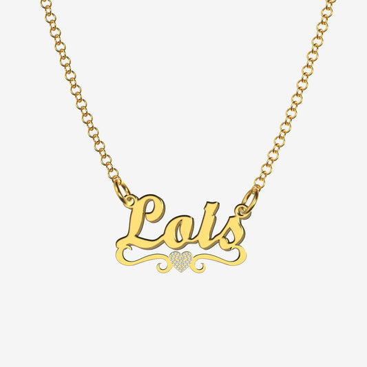 Lois - Handmade Personalized heart Style Name Necklace