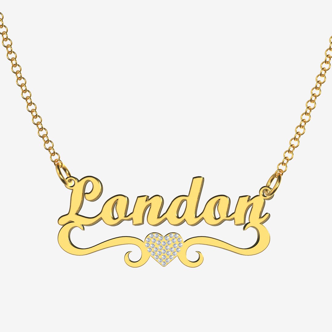 London - Handmade Personalized heart Style Name Necklace