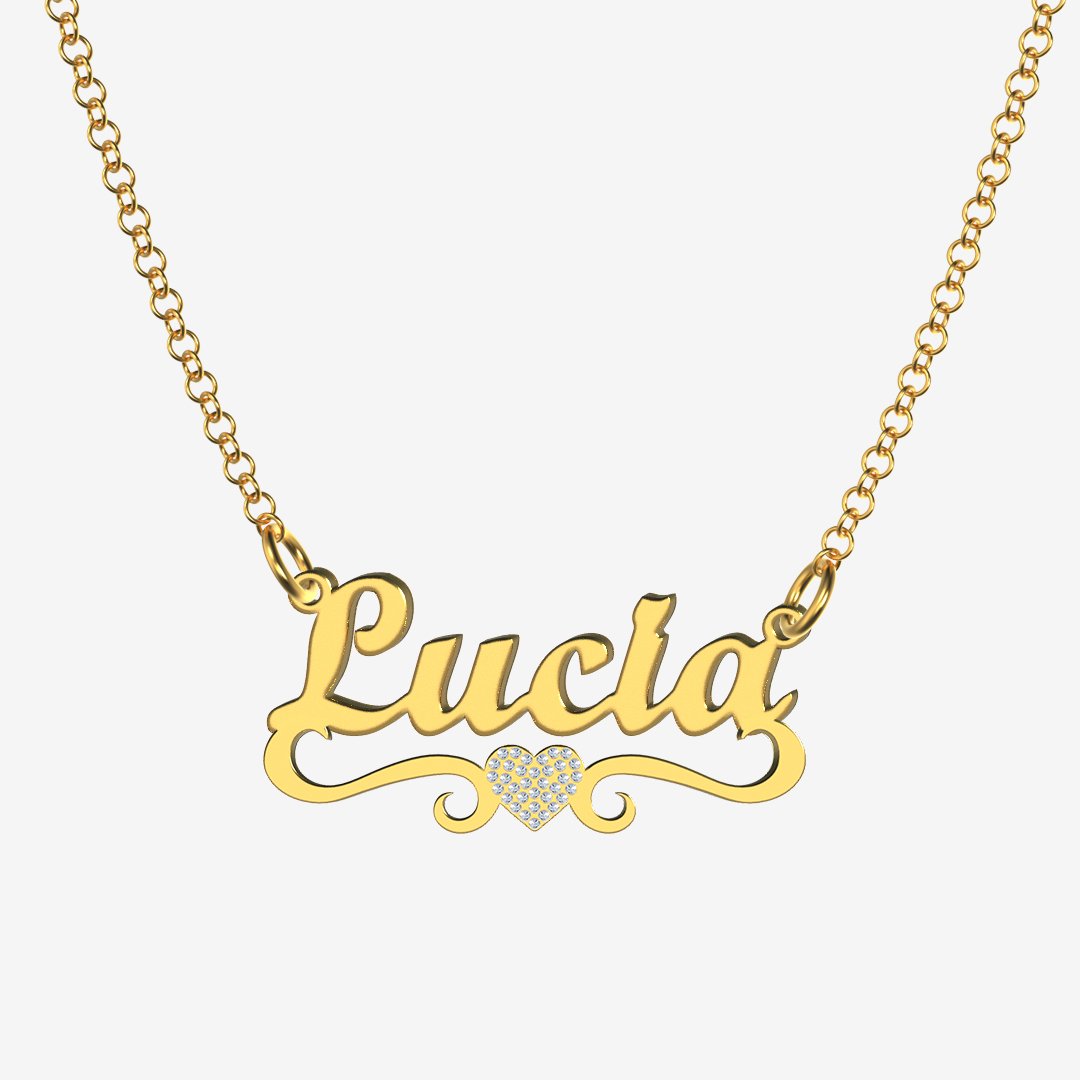Lucia - Handmade Personalized heart Style Name Necklace