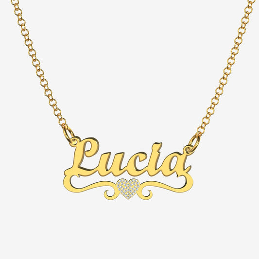 Lucia - Handmade Personalized heart Style Name Necklace