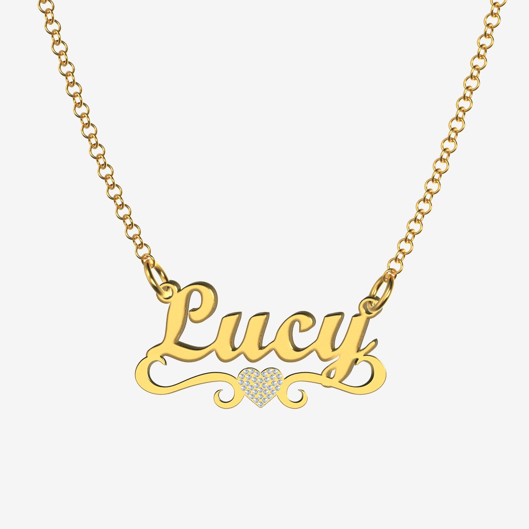 Lucy - Handmade Personalized heart Style Name Necklace