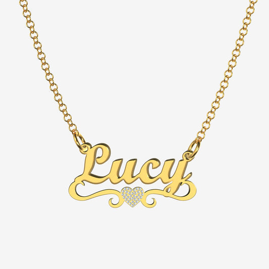 Lucy - Handmade Personalized heart Style Name Necklace
