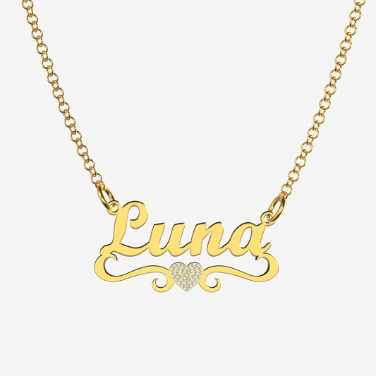 Luna - Handmade Personalized heart Style Name Necklace