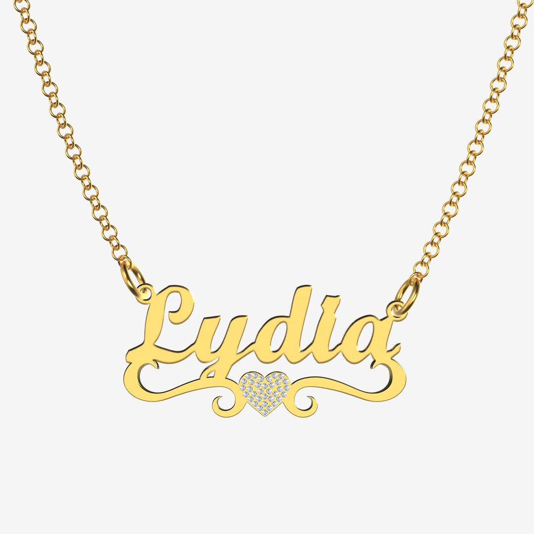 Lydia - Handmade Personalized heart Style Name Necklace