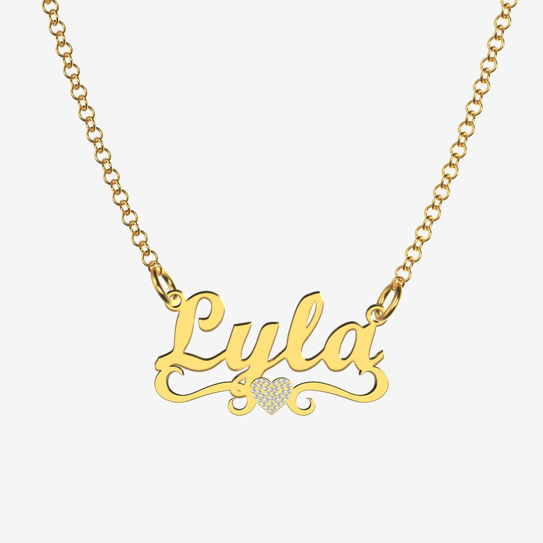 Lyla - Handmade Personalized heart Style Name Necklace