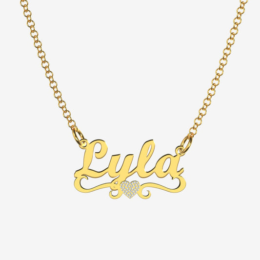Lyla - Handmade Personalized heart Style Name Necklace