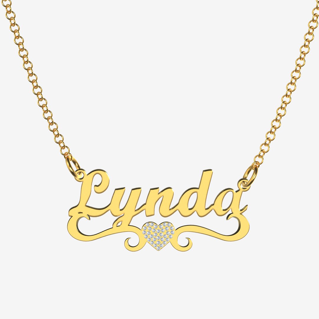 Lynda - Handmade Personalized heart Style Name Necklace