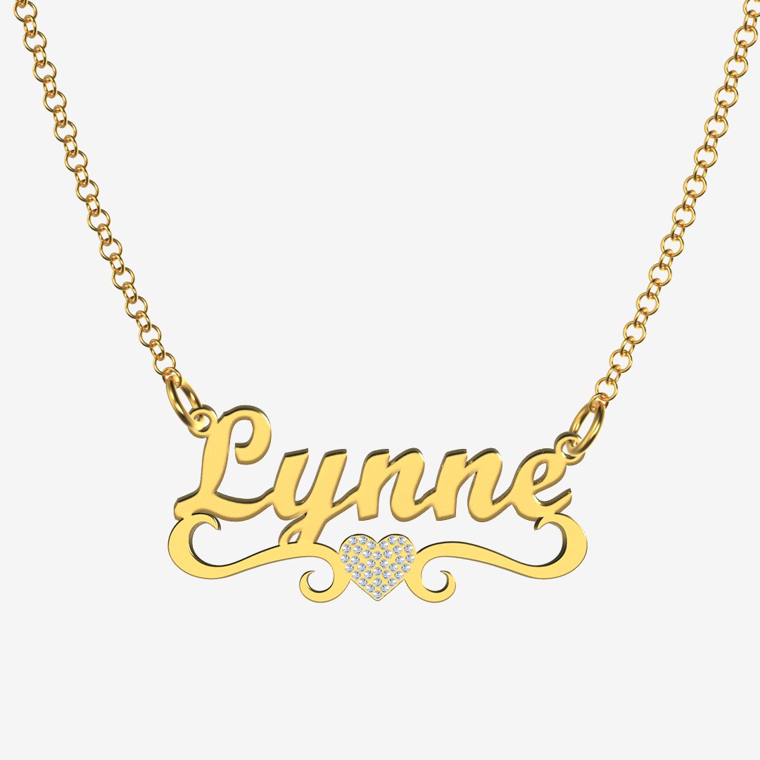 Lynne - Handmade Personalized heart Style Name Necklace