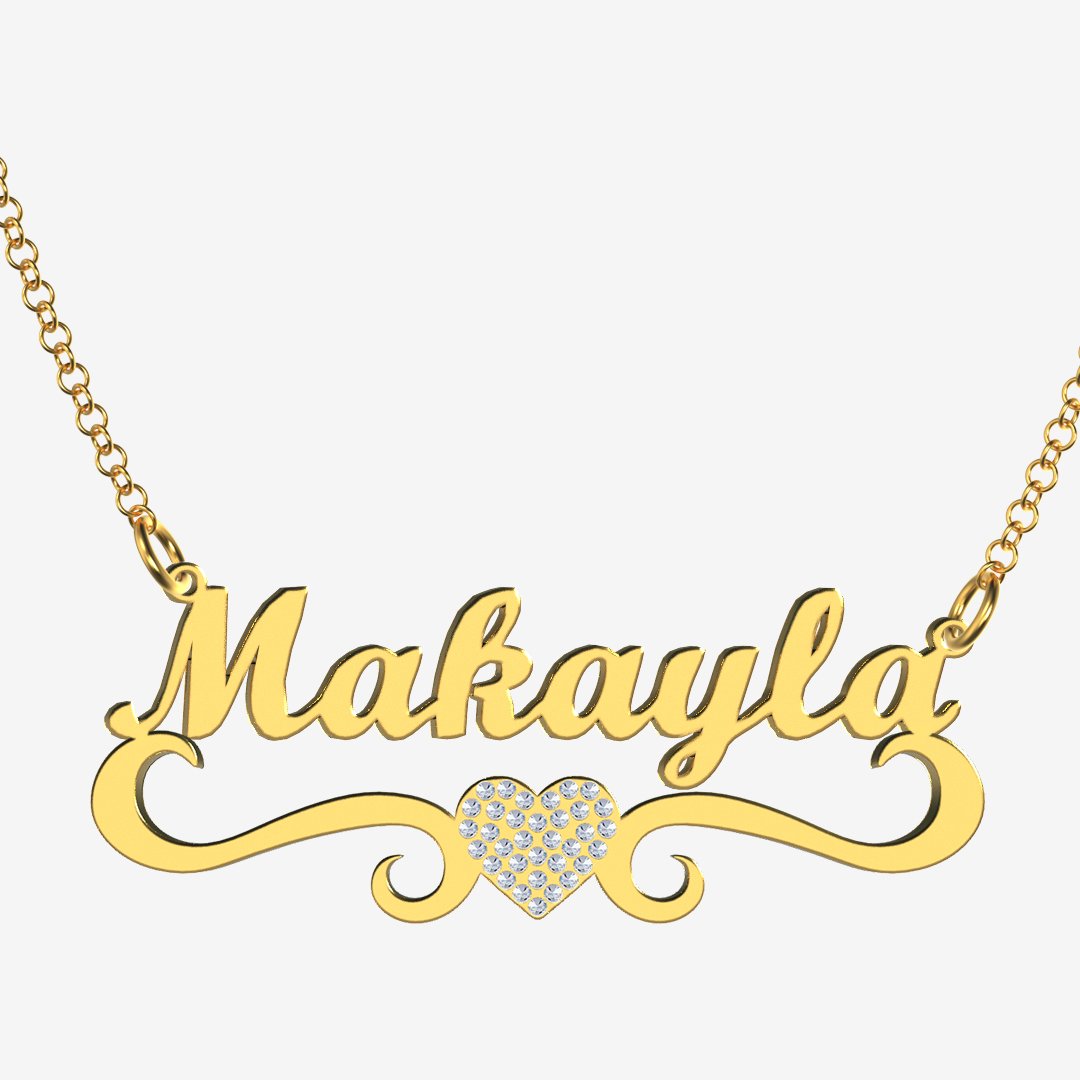 Makayla - Handmade Personalized heart Style Name Necklace