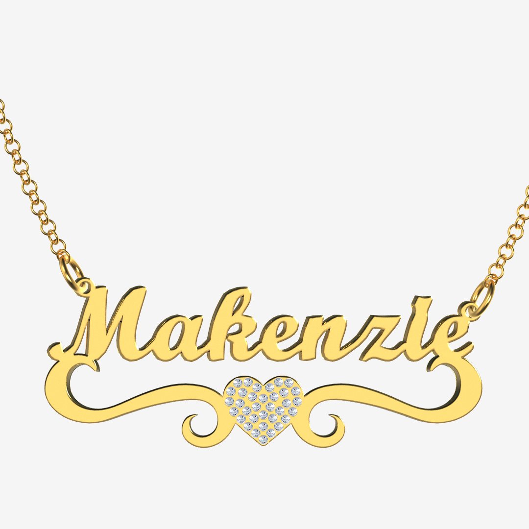 Makenzie - Handmade Personalized heart Style Name Necklace