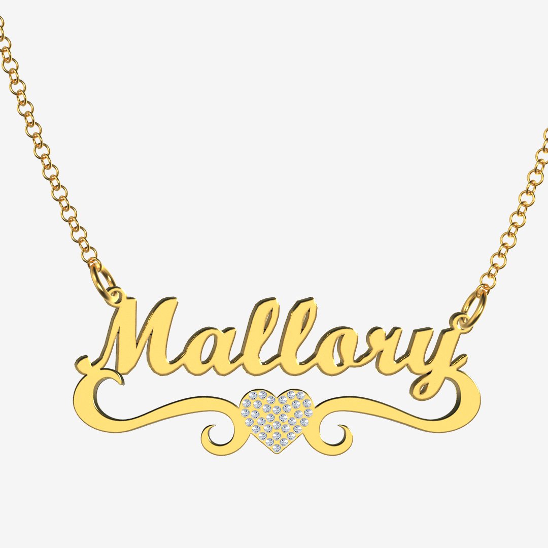 Mallory - Handmade Personalized heart Style Name Necklace