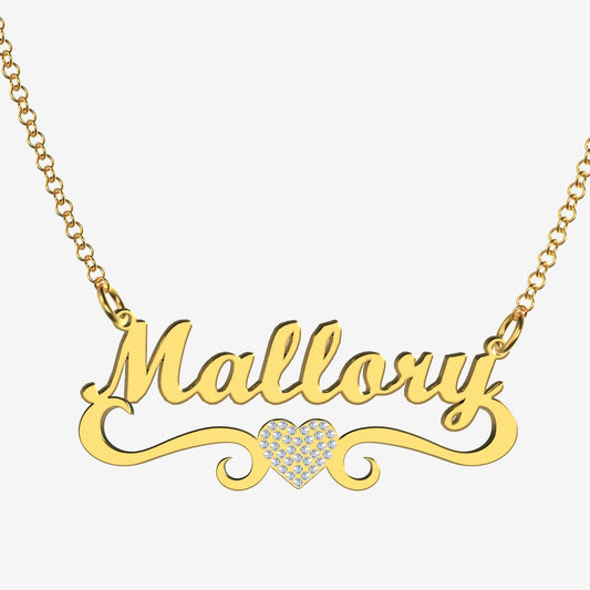 Mallory - Handmade Personalized heart Style Name Necklace