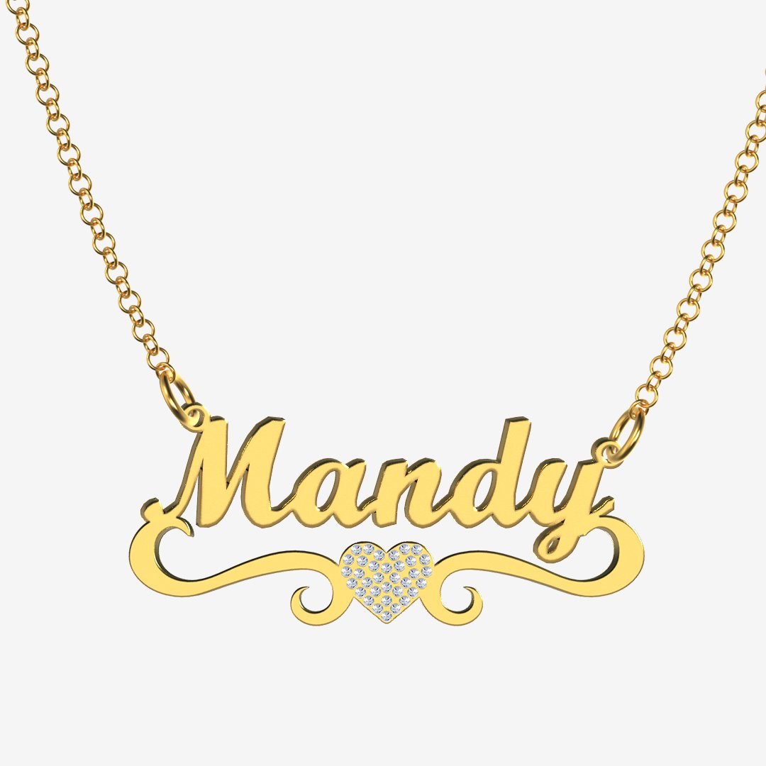 Mandy - Handmade Personalized heart Style Name Necklace