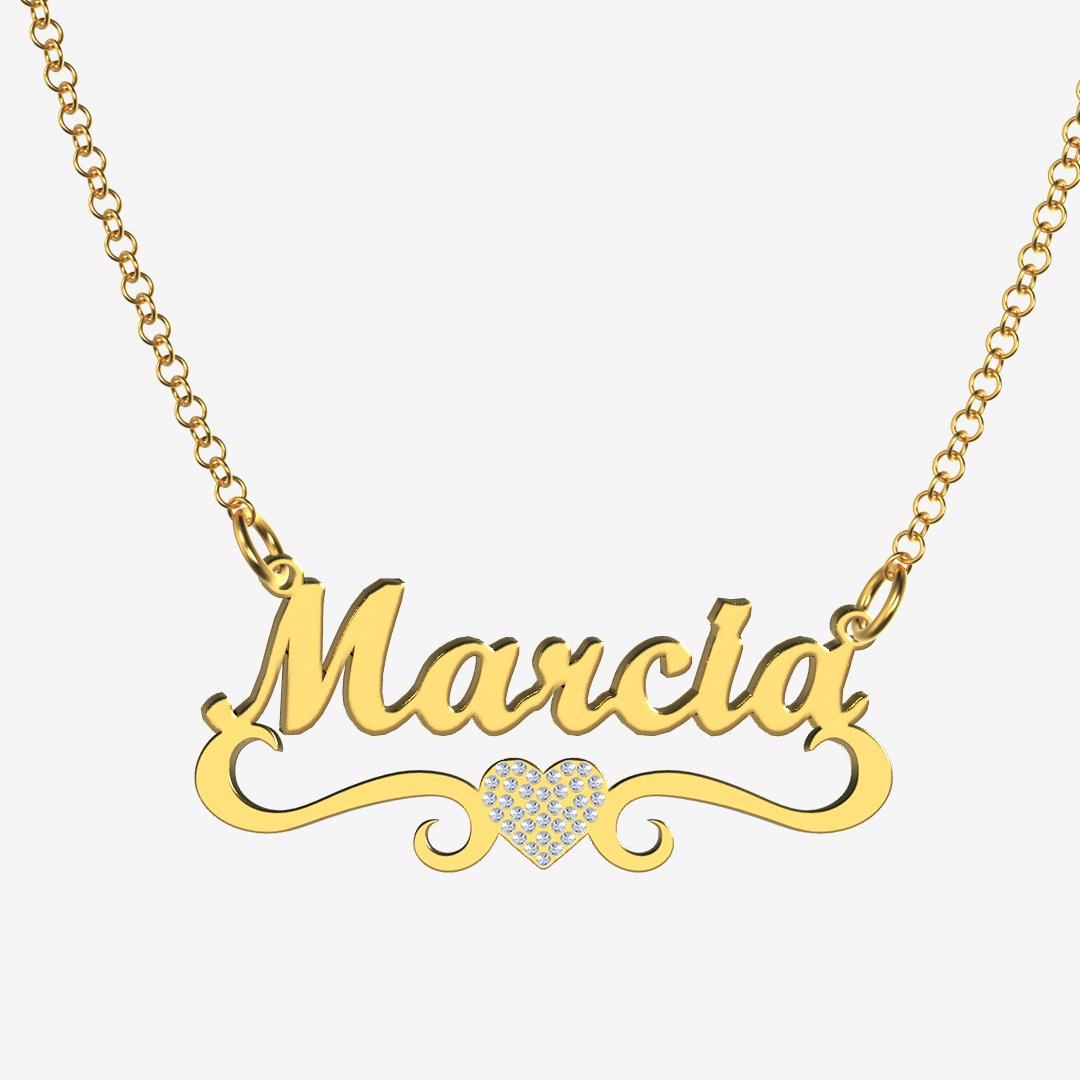 Marcia - Handmade Personalized heart Style Name Necklace
