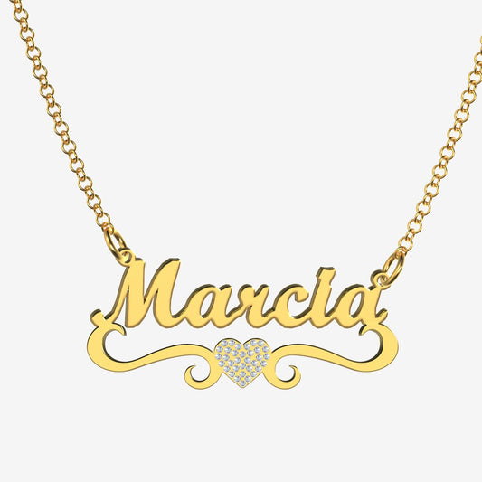 Marcia - Handmade Personalized heart Style Name Necklace