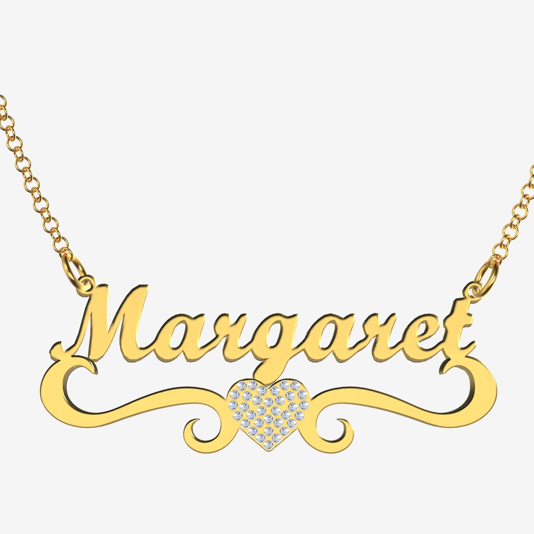 Margaret - Handmade Personalized heart Style Name Necklace
