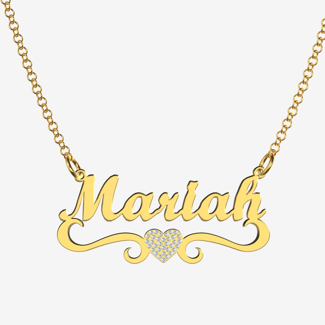 Mariah - Handmade Personalized heart Style Name Necklace