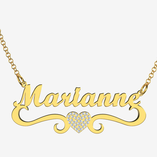 Marianne - Handmade Personalized heart Style Name Necklace