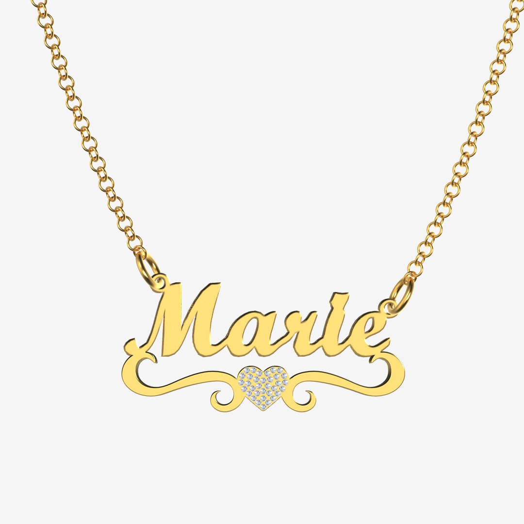 Marie - Handmade Personalized heart Style Name Necklace