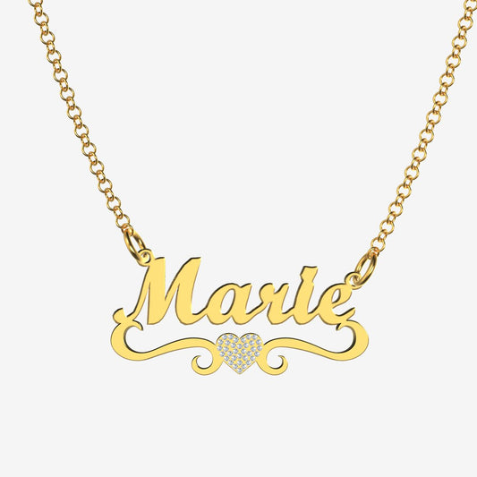 Marie - Handmade Personalized heart Style Name Necklace