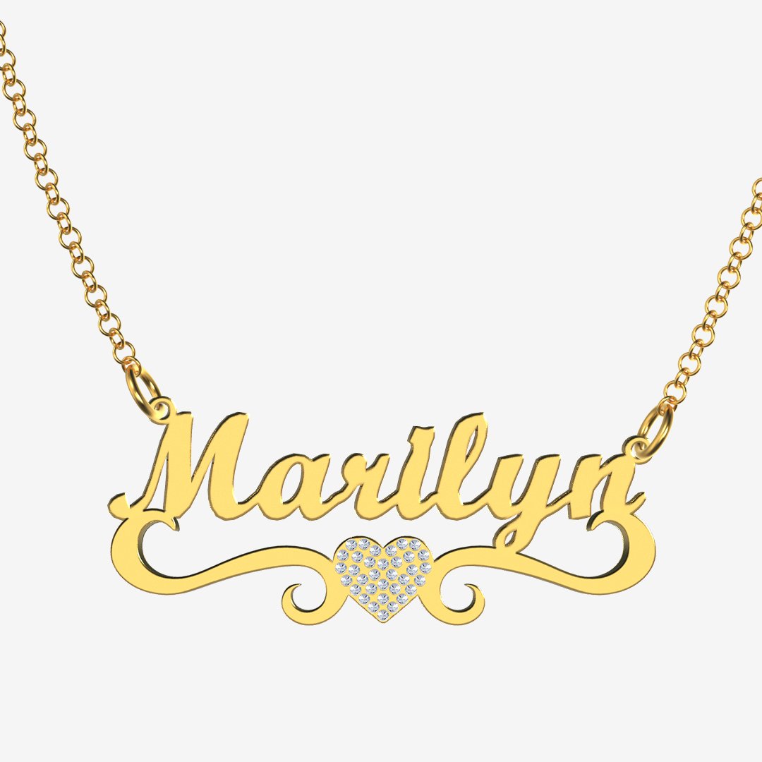 Marilyn - Handmade Personalized heart Style Name Necklace