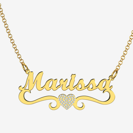 Marissa - Handmade Personalized heart Style Name Necklace