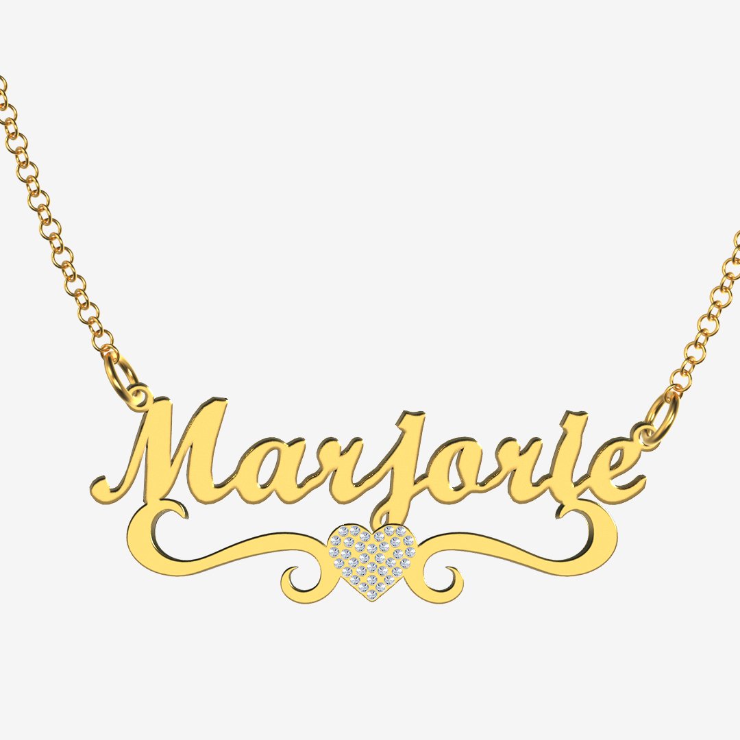 Marjorie - Handmade Personalized heart Style Name Necklace