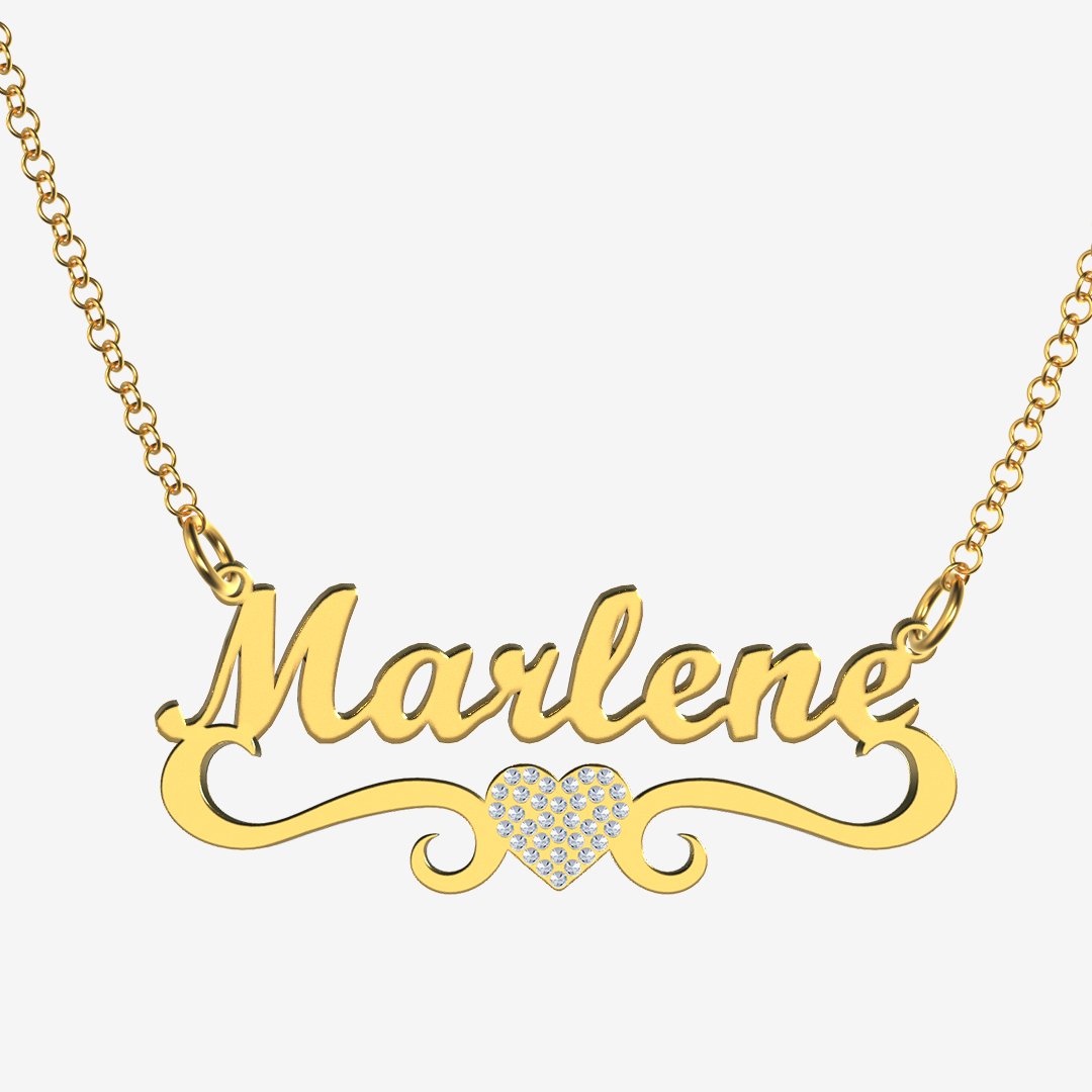 Marlene - Handmade Personalized heart Style Name Necklace